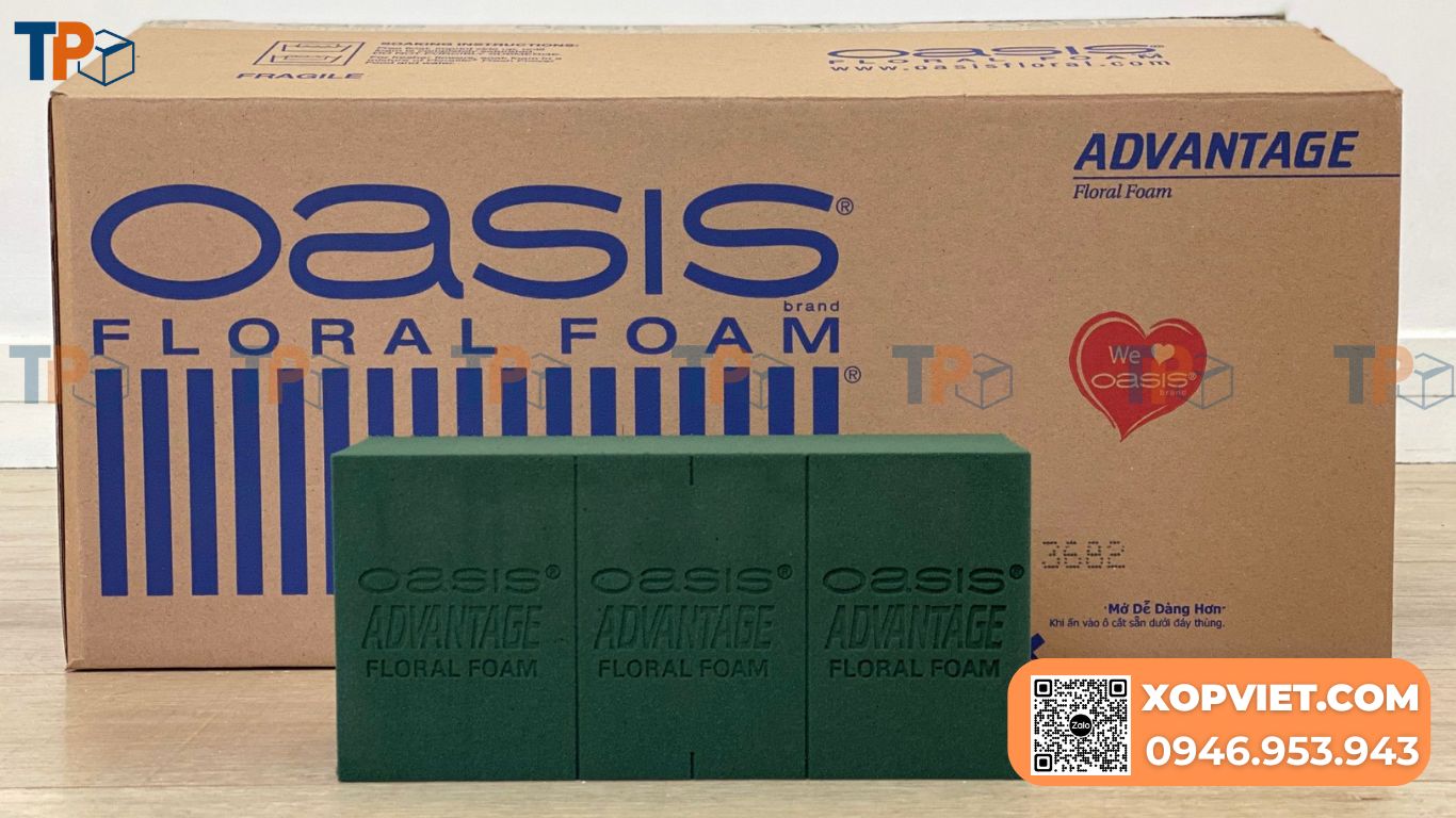 Xốp Oasis loại 1 – dùng cho hầu hết hoa, kể cả thân gỗ