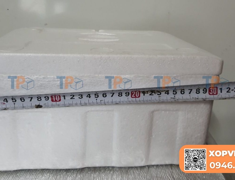 Chiều dài phủ bì thùng xốp 2kg